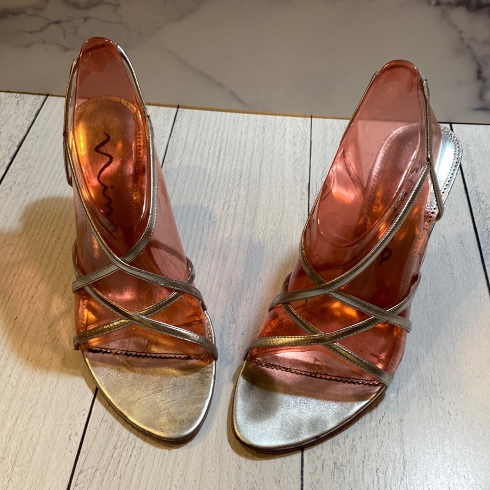 Nina silver straps dress heels